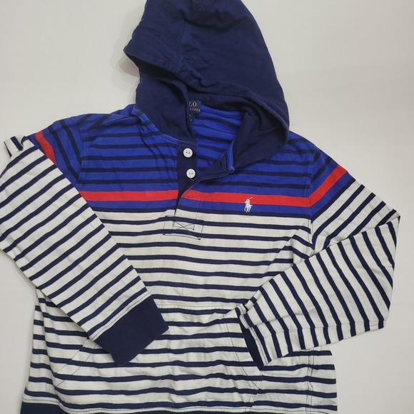 Polo Ralph Lauren Other - Polo Ralph Lauren Boys (L/G) 14-16 Blue, Red And White Hoodie Striped